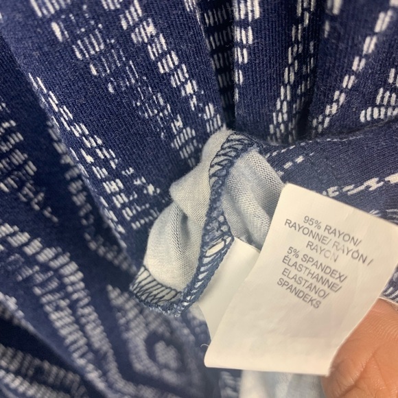 Lucky Brand Ikat Tribal Pattern Dress Boho Southwestern Blue Short Western - Picture 4 of 4